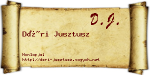 Déri Jusztusz névjegykártya